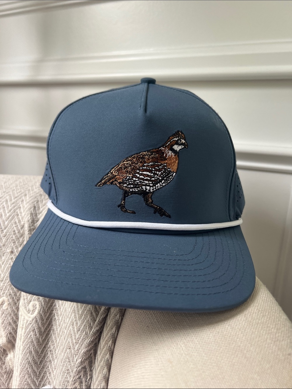 LOCAL BOY Quail Embroidered Trucker Hat - Blue